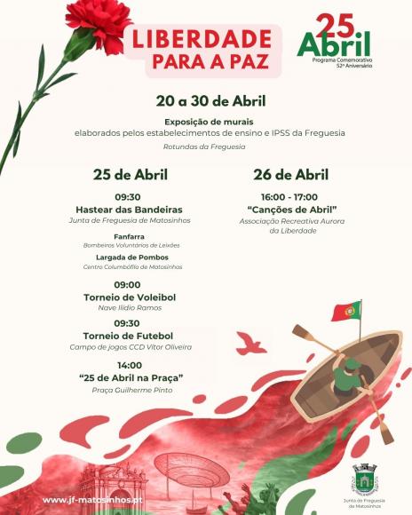 Vamos celebrar Abril: Liberdade para a Paz!