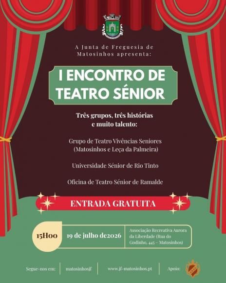 I Encontro de Teatro S&eacute;nior: No pr&oacute;ximo dia 19 de julho em Matosinhos